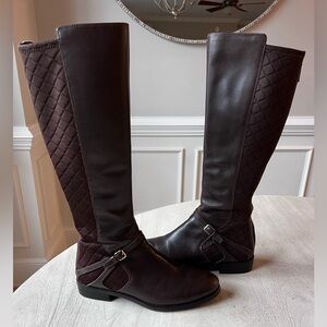Cole Haan Imogen Knee High Quilted & Leather Riding Boots Women’s Size 7